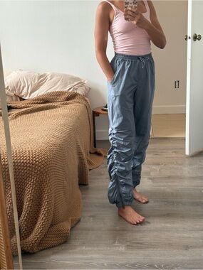 FP Movement by Free People Blue Ruched Track Pants